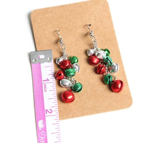 Jingle Bells Dangly Earrings, New - Picture 3 of 3